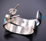 Silver & Turquoise Zuni Inlay Mini Hoop Earrings by Tina Haloo 6D09X