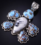 Silver & Golden Hills Turquoise Navajo Turtle Pendant by Erick Begay 5H03D
