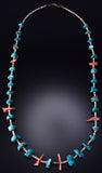 Vintage 28" Turquoise & Spiny Oyster Shell Navajo Necklace 6H06T