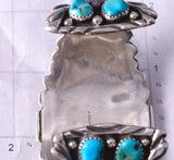 Vintage Silver & Turquoise Navajo Handmade Cluster Bracelet - Touchine 5K17D