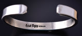 Silver & Golden Hills Turquoise Navajo Handstamped Bracelet by Erick Begay 5H02C