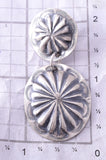 Silver Navajo Handstamped Concho Dangle Earrings by Joan Begay 4A25E