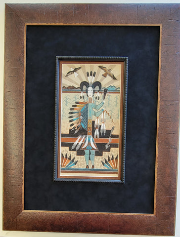 Navajo Sandpainting by Rosie Yellowhair - Humpback Yei Bi Chei - 6D02S
