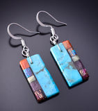 Turquoise Multistone Santo Domingo Medium Earrings by Mary Louise Tafoya 3G07T
