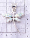 Silver & Opal Navajo Inlay Dragonfly Pendant by TSF 3L08D