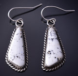 Silver & White Buffalo Turquoise Navajo Earrings by Judith Dixon 5D07K