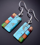 Santo Domingo Pueblo (Kewa) Turquoise Multistone Earrings by Mary Tafoya 6D22J