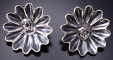 Sterling Silver Navajo Concho Earrings with Turquoise - 6K02B