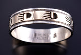 Size 11-3/4 Silver & 14k Gold Navajo Strong Bear Ring by Scott Skeets 5L26B