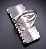 Size 6-3/4 Navajo Kingman Turquoise Ring 21 Stones by Nathaniel Johnson 6K22S