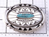 Vintage Navajo Turquoise Belt Buckle by Johnathan Nez - 6K02W