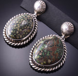 Vintage Silver & Turquoise Navajo Dangle Earrings by FB 4A19N