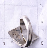 Pre-owned Adjustable Silver Multistone Navajo Inlay Wrap Ring by Albert Nells 6D28X