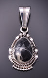 Silver & White Buffalo Turquoise Navajo Pendant by Samuel Yellowhair 3G03V