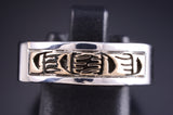 Size 6-3/4 Silver & 14k Gold Strong Bear Navajo Ring by Scott Skeets 5L26E