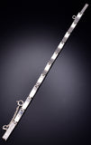 Silver & Opal Navajo Inlay Link Bracelet by Joan Charlie 6H25G