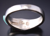 Size 7-1/2 Silver & Turquoise Multistone Navajo Inlay Ring - Rose Ann Long 5L07W