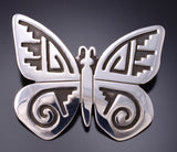 Silver Navajo Overlay Butterfly Brooch by Sonny Gene 6G29J