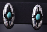 Silver & Turquoise Navajo Basket Design Earrings by Felix Perry 5G18E
