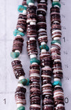 30" Turquoise Multistone 4-Strand Navajo Handmade Necklace by Ravis Henry 6H06U