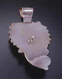 Silver Multistone & Bear Claw Navajo Feathers Pendant by Jerry Thompson 5J29F
