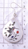 Silver Multistone Zuni Inlay Hummingbirds Earrings by Raymond Boyd 4A29C