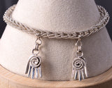 Reversible Silver & Turquoise w/ Coral Zuni Chain Bracelet by Smokey Gchachu 5J29A