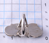 Size 5-1/4 Silver & Kingman Turquoise Feather Navajo Ring by William Begay 5L07J