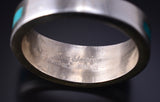 Size 13 Silver Multistone Navajo Inlay Men's Ring by Jimmy Harrison 5H02Y