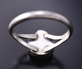 Size 8-3/4 Silver & Golden Hills Turquoise Navajo Ring Genevieve Francisco 6D27P