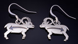 Silver Navajo Handmade Big Horned Sheep Earrings by Robert Gene 5G22U