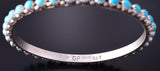 Silver & Turquoise Navajo Handmade Bangle Bracelet by Gaynell Parkhurst 4F25D