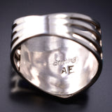 Size 6-1/2 Cigar Band Opal Navajo Inlay ring by Andrew Enrico 6K22G