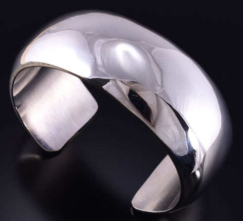 Vintage Silver Navajo Handmade Dome Shaped Bracelet stamped CT 5K10C