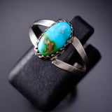 Size 6-1/4 Navajo Silver and Sonoran Gold Turquoise Ring by Martinez 6K22Q