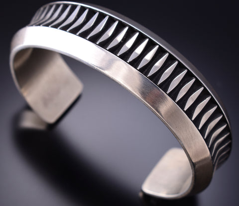 Heavy Silver Navajo Bracelet by Leander Tahe 6K28E