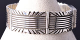 Vintage Silver Navajo Handstamped Link Bracelet stamped L 5L17J