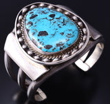 Vintage Silver & Turquoise Navajo Handmade Bracelet 6A21R