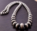 Handmade Navajo Pearl Graduated Necklace by Bryannen Halwood 3M05D