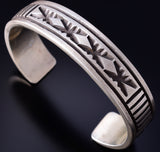 Silver Navajo Handmade Men's Bracelet by Jarold Tahe 5L20A