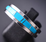 Size 10-1/2 Navajo Turquoise Inlay Men's Ring by Wilbert Musket 6K26Z