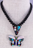 Multistone Santo Domingo (Kewa) Pueblo Butterfly Necklace by Chris Nieto 5J29J