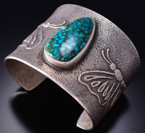 Preowned Silver & Turquoise Navajo Butterfly Bracelet by Darryl D. Begay 6J23C