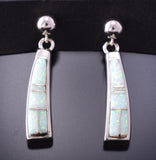 Silver & Opal Navajo Inlay Dangle Earrings by TSF 4A25J