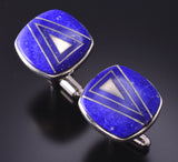 Silver & Lapis Navajo Inlay Cuff Links by TSF 3L13D