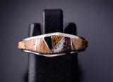 Size 5-1/4 Silver Multistone Navajo Inlay Ring by TSF 3L16W