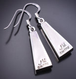 Silver & Spiny Oyster Shell Navajo Inlay Dangle Earrings - James Manygoats 6D07R