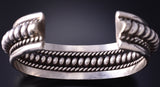 Vintage Silver Navajo Handmade Arches Bracelet signed Tahe 5L10P