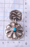 Silver & Turquoise Navajo Conchos Earrings by Joan Begay 3B10B