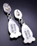 Silver & Golden Hills Turquoise White Buffalo Navajo Earrings Erick Begay 6C01N